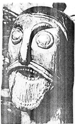 Голова викинга. Фрагмент повозки из погребения. IX в. Осеберг.