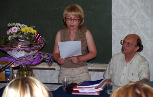 Т.Л Каминская, зав. кафедрой журналистики НовГУ, председатель приемной комиссии, зав. кафедрой истории журналистики СПбГУ профессор Г.В. Жирков.